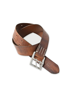 Vintage Leather Belt Wide Brown