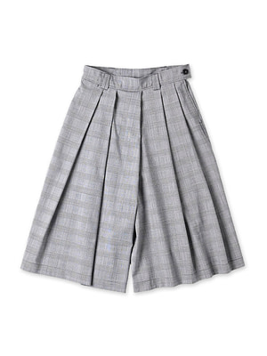 Summer Wool Culotte Skirt Glen Check