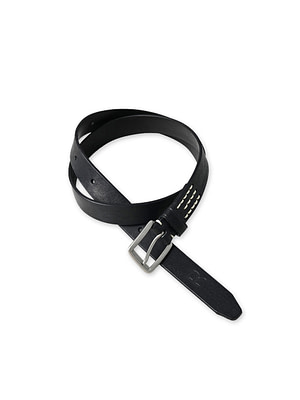Vintage Leather Belt Slim Black