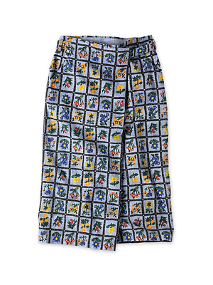 Dungaree Khadi Fleur Chambre Print Wrapped Skirt