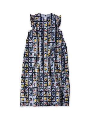Dungaree Khadi Fleur Chambre Print Dress