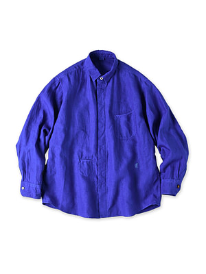 Linen Plant Dyed 908 Ocean HIYOKU Shirt Gardenia