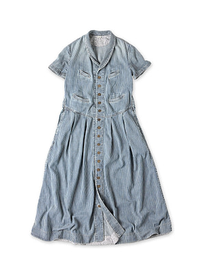 45 Petit Denim Vest Dress with Collar Hickory Tan