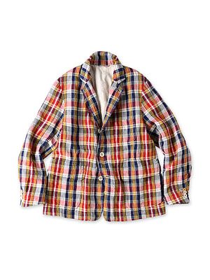 Indian Linen Madras 908 Miyuki Jacket Tricolor Madras