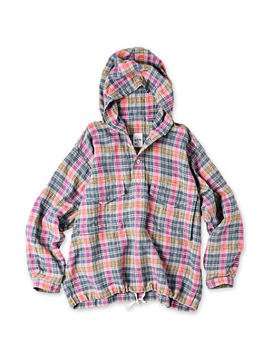 Indian Linen Madras 908 Pull Hoodie Pink Madras