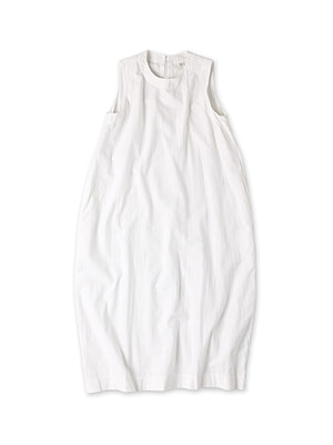 Indian Khadi OX Sleeveless Poyon Dress White