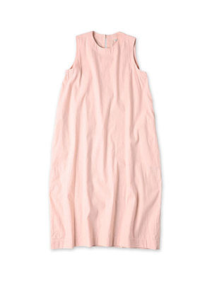 Indian Khadi OX Sleeveless Poyon Dress Pink Chambray