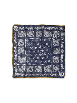 Navy Gauze Ginkgo-tatami Bandana