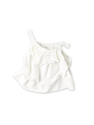 Khadi Ribbon Lace Flare Camisole White