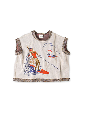 Surf Hula Girl Jacquard M Camisole Beige Base