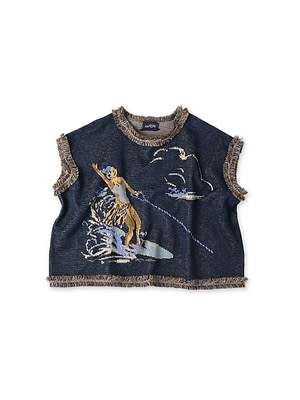Indigo Surf Hula Girl Jacquard M Camisole