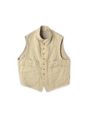 Linen Cloth Nîmes Vest Beige Chambray