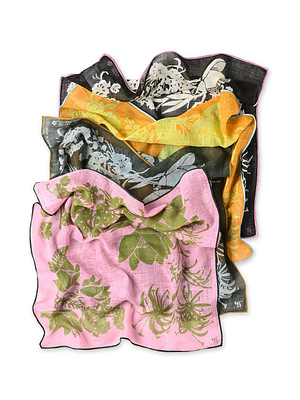 Lotus Print Gauze Bandana