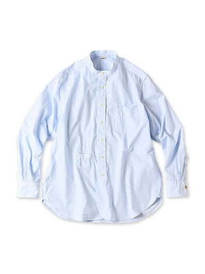 No.180 Miko 908 Loafer Stand Collar Shirt Brush Stroke Pinstripes