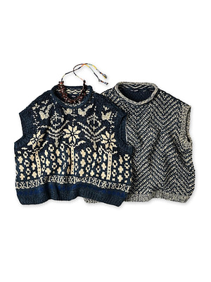 Indigo Hand Knit Vest