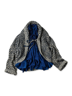 Indigo Hand Knit Bolero