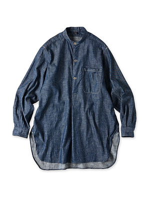 Ruri Dungaree Denim 908 Stand Collar Grandpa Pull Shirt Nou