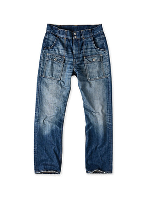 Rye Mugi Denim 908 Bush Pants Distressed Indigo Zyu