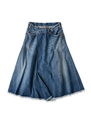 Rye Mugi Denim Crossover Skirt Zyu