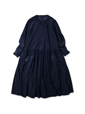 Pin Corduroy Tent Dress Navy