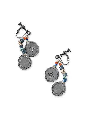 Kurukuru Concho Earrings Silver