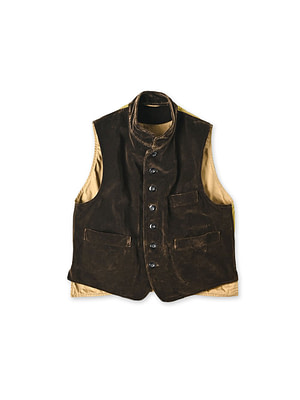 Velvet 908 Stand Collar Vest Brown