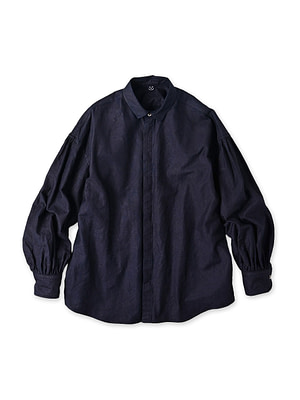 Indigo Supima OX Petit Collar Long Sleeve Coupé Shirt