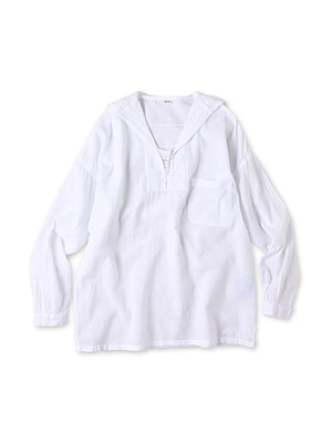 Khadi Lace Sailor Blouse White