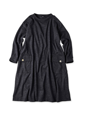 Jersey Flannel Dress Herringbone