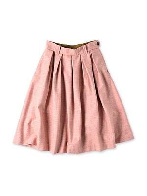 England Flannel Tuck Skirt Pink