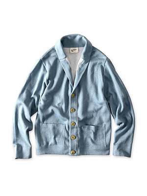 Smooth 908 Shawl Cardigan Light Blue Top