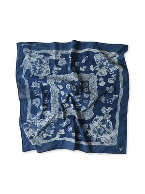 Indigo Flower Bouquet Aya Big Bandana