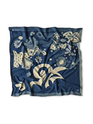 Indigo Tenjiku Happy Doodle Bandana