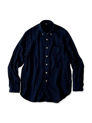 Indigo Gauze Double Woven 908 Loafer Button Down Shirt