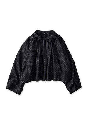 Indigo Dot Print Scrunchie Smock Blouse 45 x Ai Nando