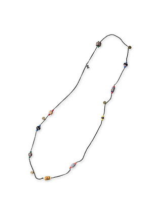 Glass Beads Necklace Antique Gold