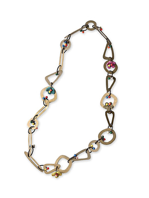 〇△□ Brass Necklace Antique Brass