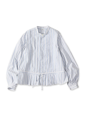 No.180 Miko Tuck Blouse Saxe Stripes