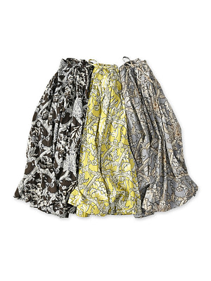 Indian Khadi Flower Sarasa Print Easy Gather Skirt