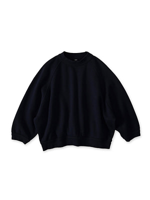 Jersey Plain Jacquard Dolman Sleeve Sweat Navy