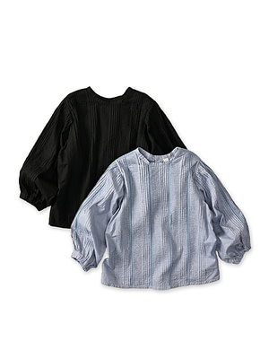 Batiste Pintuck Lace Blouse