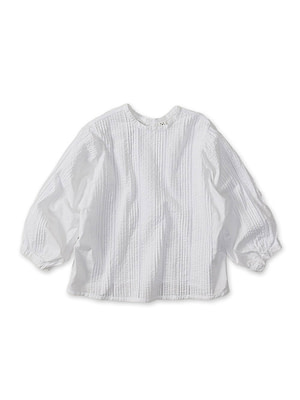 Batiste Pintuck Lace Blouse White