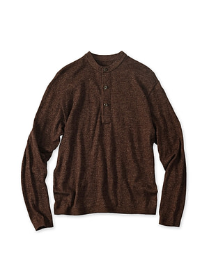 Whole Super Gauze 908 Henley Brown Moku