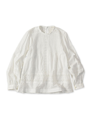 Indian Khadi Cutwork de T-shirt White