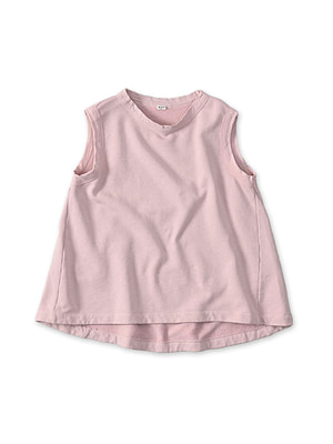 Gauze Urake No Sleeve Top Pale Pink