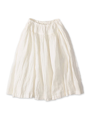 Indian Linen Easy Gather Kushukushu Skirt White