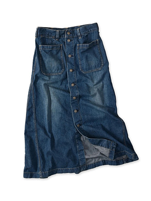 Mugihiko Denim Bell Skirt Zyu