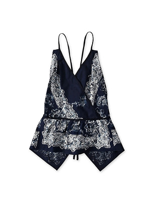 Indigo Bandana Paisley Print Tunktop Bra