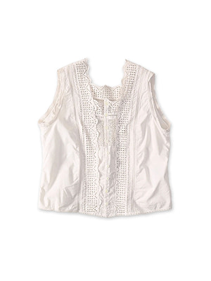 Batiste Cutwork Sleeveless Top Antique White