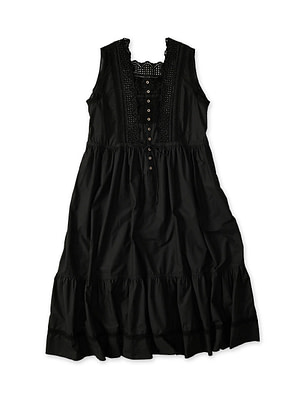 Batiste Cutwork Dress Sumi Black